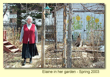 Elaine Amyot in her garden